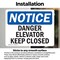 Signmission Danger Elevator Keep Closed, 7 in W x Rectangle, Vinyl Decal OS-2PACK-NS-D-57-L-10900 - alternate 6